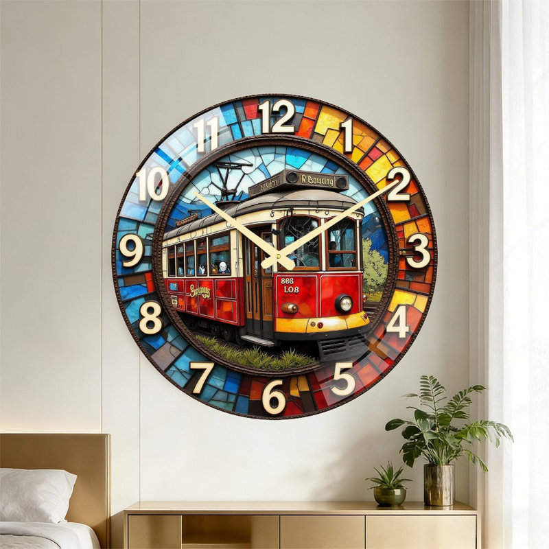 Horloge murale en verre teinté, horloge murale de 24 po
