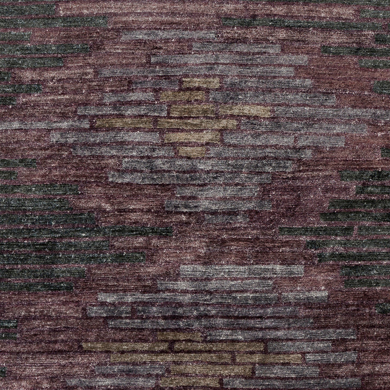 Tapis brun à motif géométrique noué à la main Mccreery, Tapis de couloir 2 pi 6 po x 8 pi