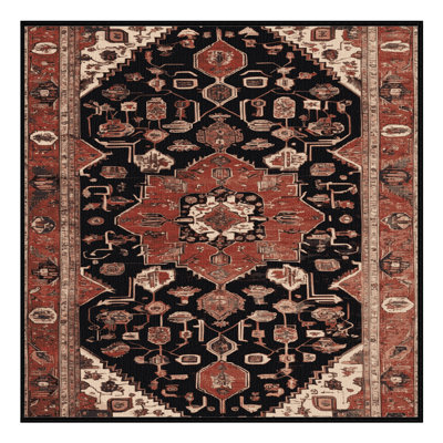 Machine Washable Persian Brown Area Rug