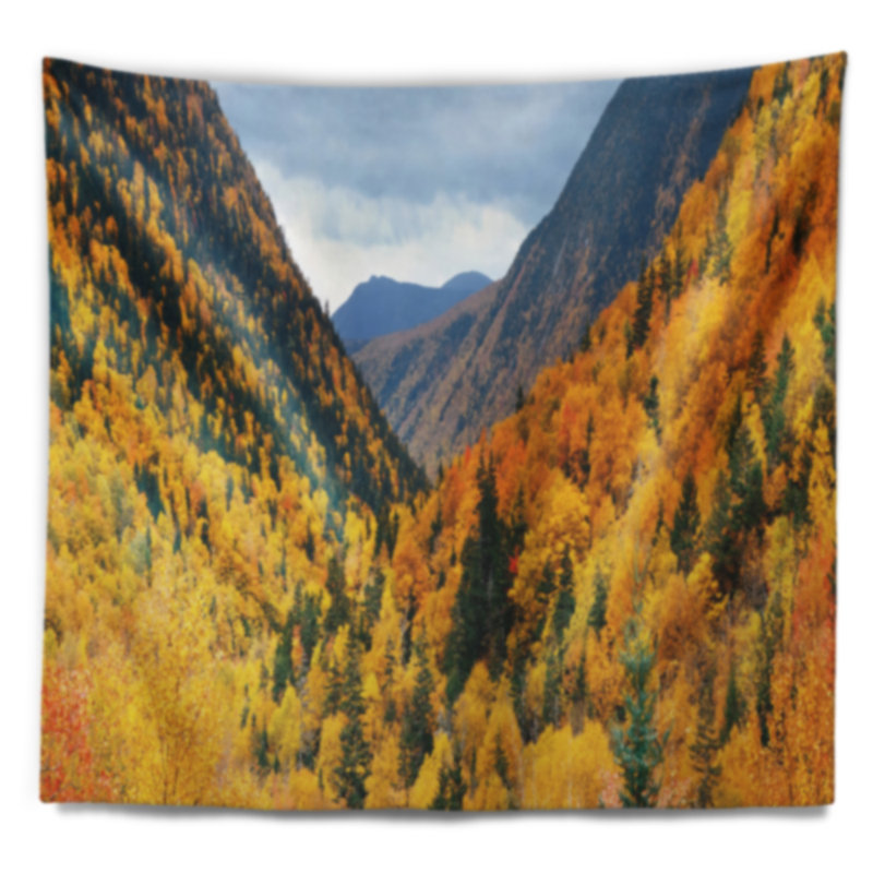 Paysage, tapisserie d'automne jaune sur une tapisserie, H 32 po x l 39 po