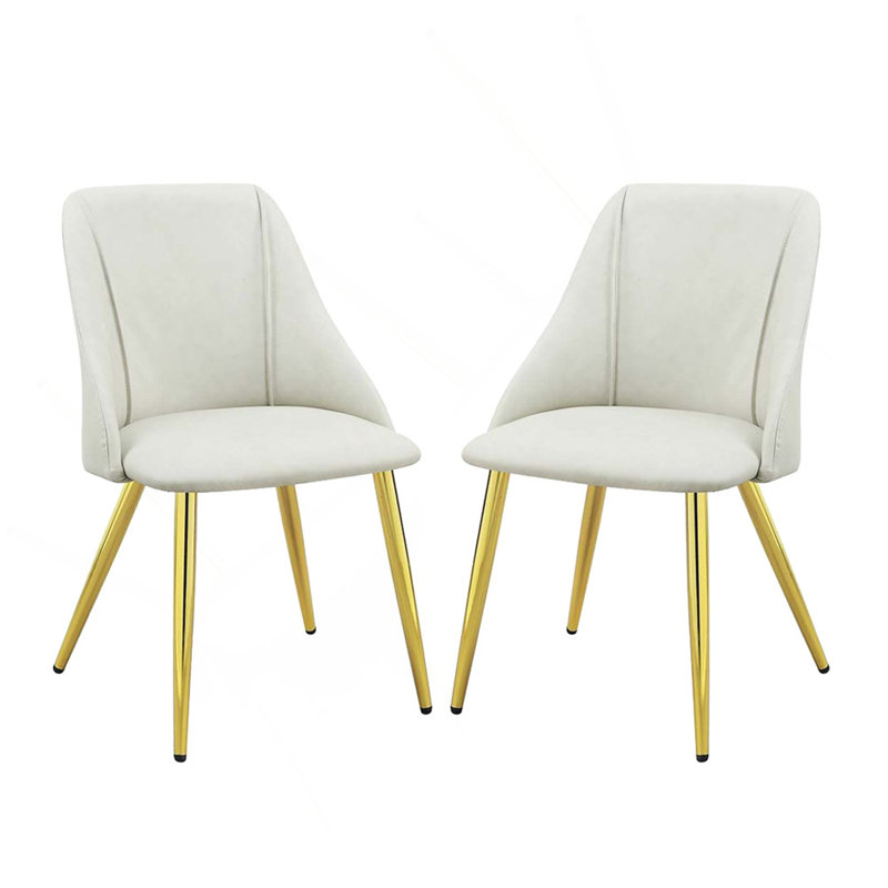 Ensemble de 2 chaises de salle à manger rembourrées en cuir synthétique