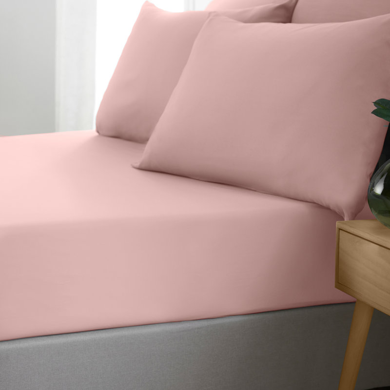So Soft Non-Iron Fitted Sheet, King, Blush Pink