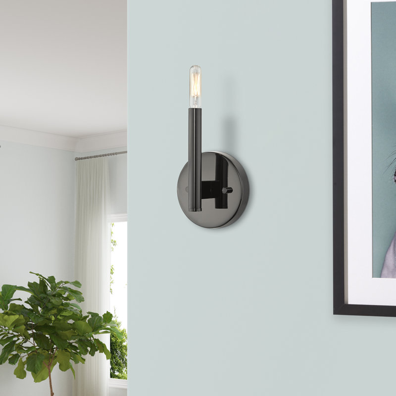 Marimar Candle Wall Light, Black Chrome