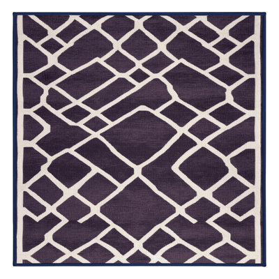 Machine Washable Trellis Purple Area Rug