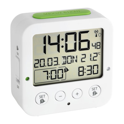 Digital Alarm Tabletop Clock in White