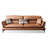 84.65" Brown Genuine Leather Modular Sofa cushion couch