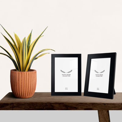 Ensemble de 2 cadres photo Chiu Elegant Black, 5,9 po x 8,3 po | 100% plastique durable, largeur du cadre: 0,8 po | Parfait pour la décoration intérieure et les murs de galerie, design élégant et polyvalent pour les photos et l'art