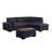 Mykala Woven Fabric Sectional Sofa with Console Ottoman-124552827