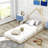 Wood Floor Bed with House-shaped Headboard-947129574-978519340