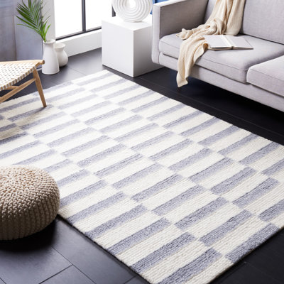 Ailsun Hand Tufted New Zealand Wool And Cotton With Latex Geometric Rug