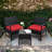 Adaleine 2-Person Patio Bistro Rattan Chair & Table Set with Cushions-1447022670