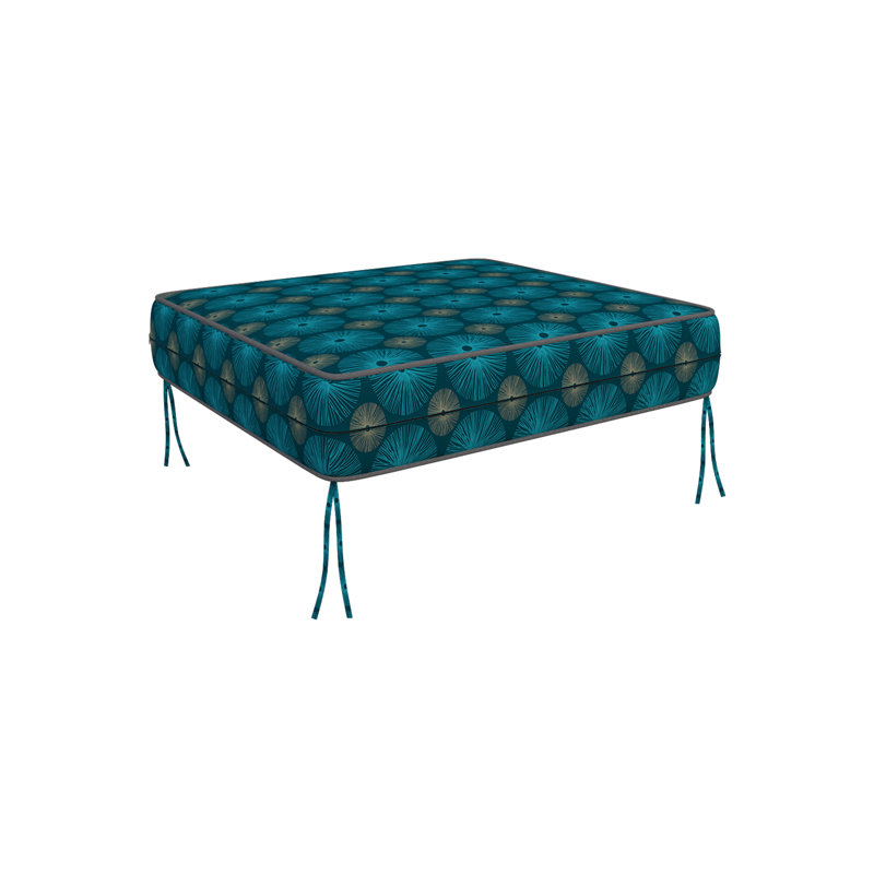 Outdoor Square Printed Cushion Cover, Decorative Cushion Sofa Cover With Piping, 5" H x 25" W x 25" D
