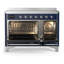 Cuisinière à induction 48 pouces avec 6 éléments à induction bleu nuit Majestic III Series (garniture chromée)-124828924-124828919