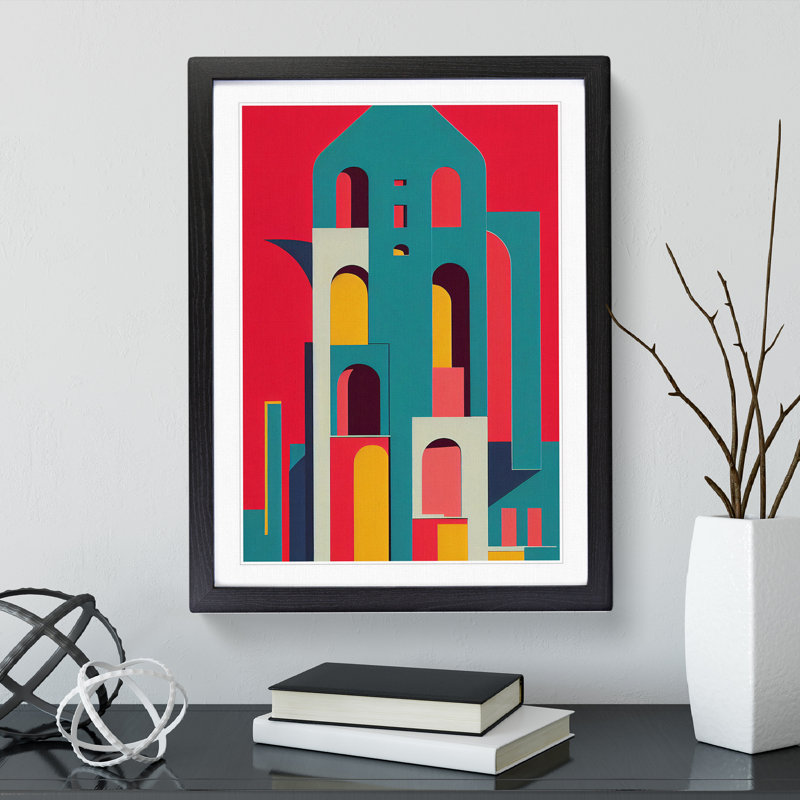 Bold Architecture No.2 Abstract - Single Picture Frame Print, 64cm H x 46cm W x 2cm D, Black