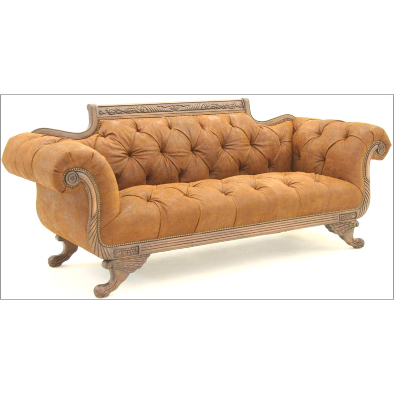 Duncan Leather Sofa, Africa Antique Red, Old Gold E, Brushy Bayou