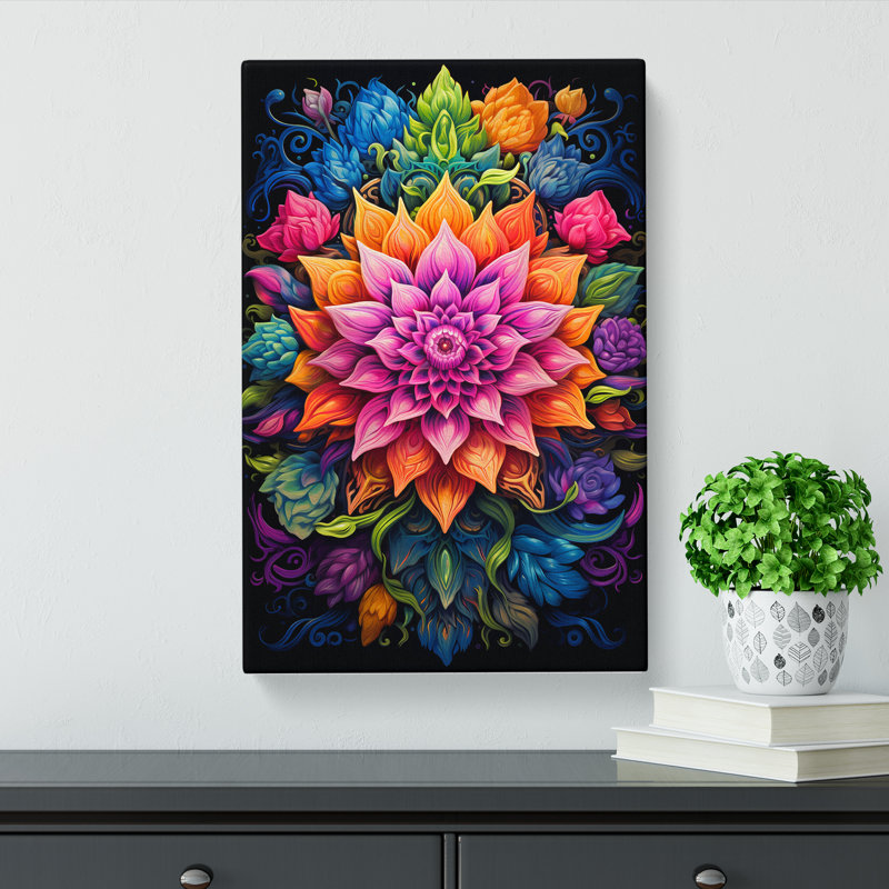 Mandala Tachisme - Print, 76cm H x 50cm W x 3cm D