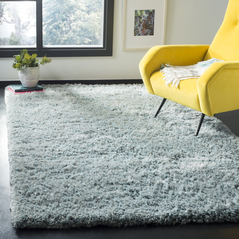 Arshika Shag Hand Tufted Performance Solid Color Rug, Rectangle 8' x 10'