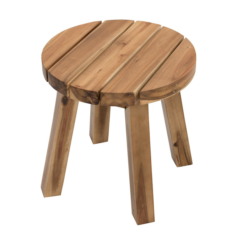 Table d'appoint en bois 16 x 16 po, construction solide pour espaces de vie d'une hauteur ronde de 16,1 po Essential