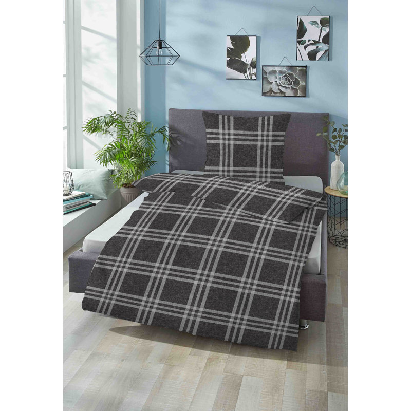 Flannel 30 TC Duvet Cover Set, 155 x 220cm, Titanium