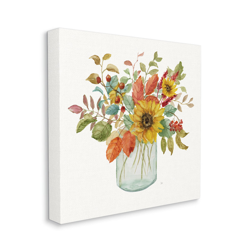 «Simple Country Botanicals» par Nan - Peinture, Toile tendue, H 17 po x l 17 po x P 1,5 po