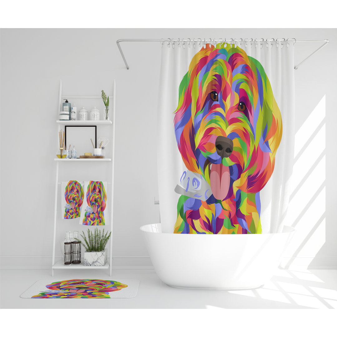 Nashton Polyester Shower Curtain Set