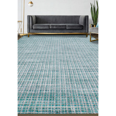 Tapis argenté noué à la main de haute qualité