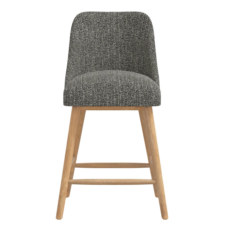 Tabouret de bar et de comptoir Gallie, Tabouret de comptoir (hauteur de siège de 27 po), Solitude poivre tweed