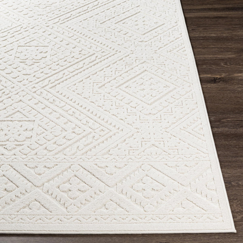 Tapis intérieur / extérieur crème Emert, Rectangle 9 pi 2 po x 12 pi