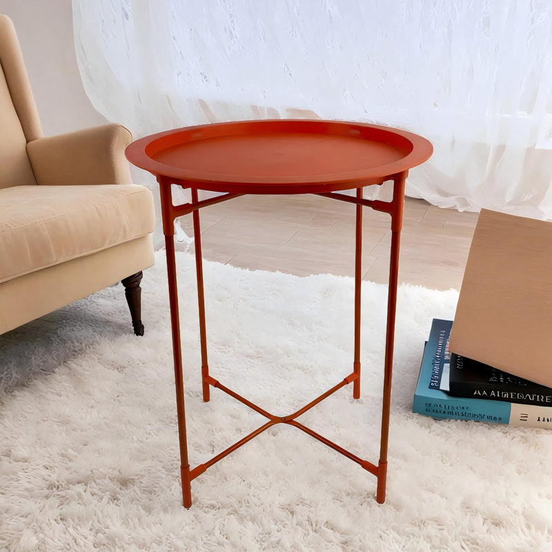 Table d'appoint ronde rouge Wanvia - une élégance moderne pour tout espace