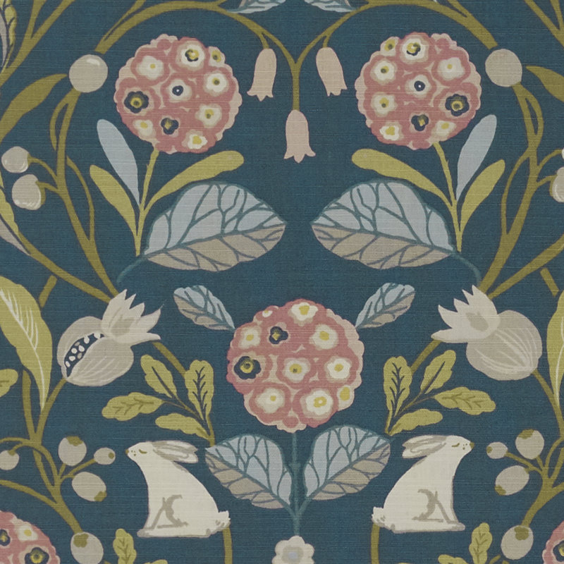 Sherwood Fabric, Teal/Blush