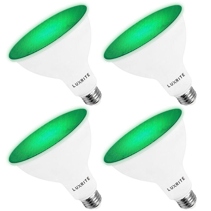 8 watts (45 watts équivalents), DEL PAR38, ampoule à DEL colorée, culot moyen E26 (standard), 4, Vert