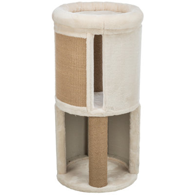 TRIXIE Giorgia 32-in Cat Tower, Combo Plush & Sisal Covered Surfaces, Scratching Posts, Indoor Cat Condo with Padded Bed