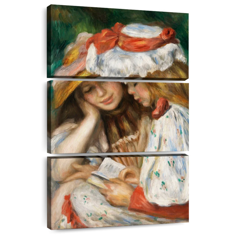 Deux filles de Leisha lisant, H 32 po x l 20 po