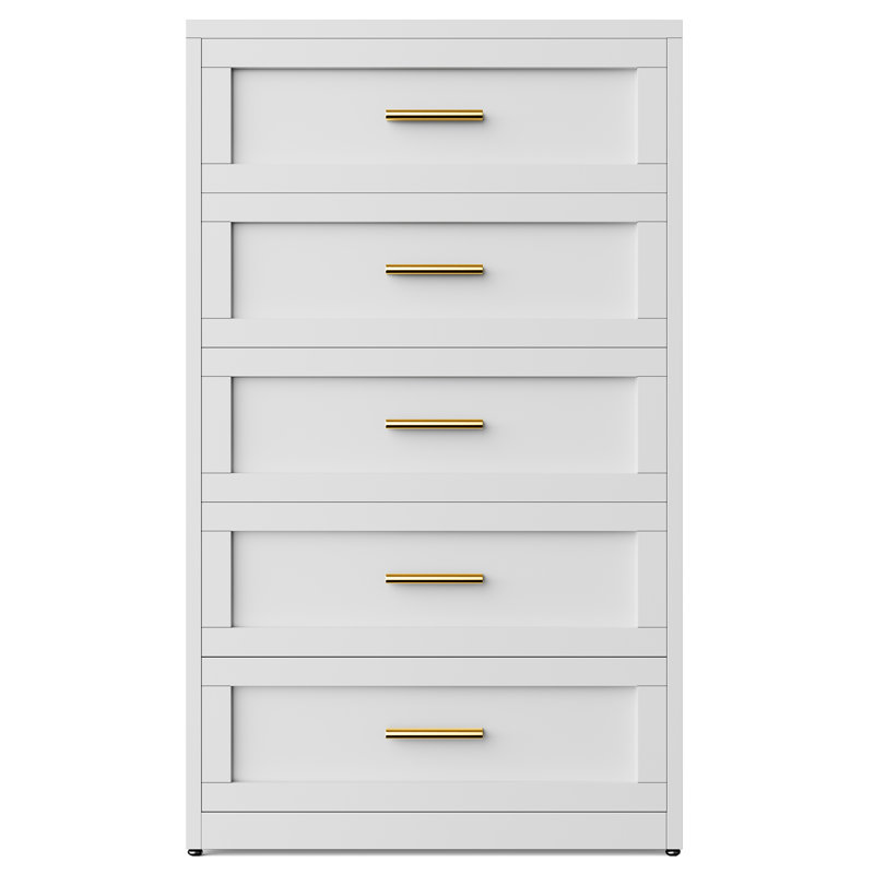   Metal 5-drawer Dressing Table, White
