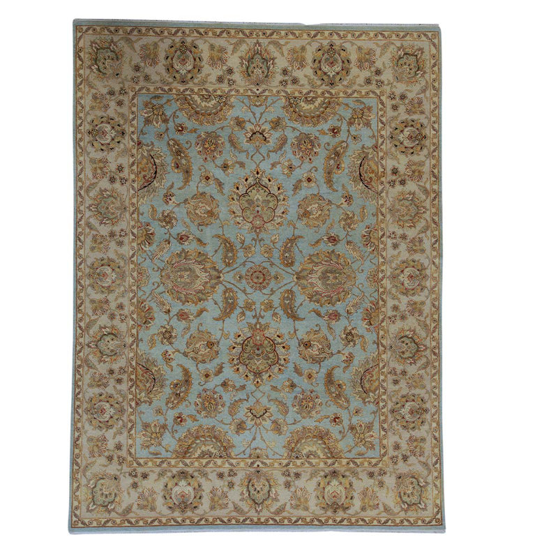 Tapis brun / gris / bleu noué à la main