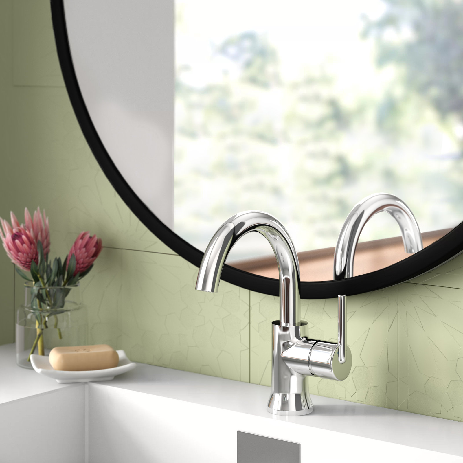 Trinsic Single Hole Bathroom Faucet with Drain Assembly, Single Handle Bathroom Sink Faucet, Chrome