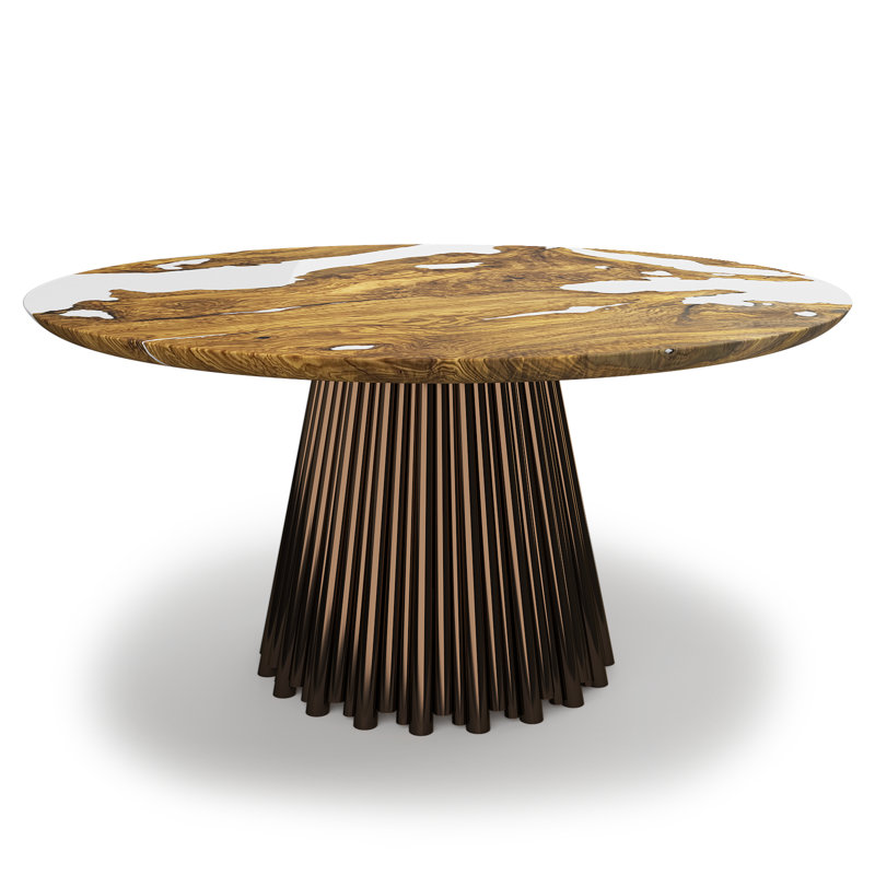 Table de salle à manger Grazia, Bronze, L 53,9 po x L 53,9 po