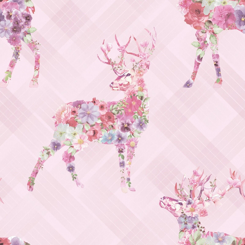 Malmo Floral Wallpaper 10m x 53 cm Textured Metallic Roll, Pink