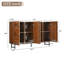 Armoire de rangement, buffet en bois avec pieds en fer pour le salon