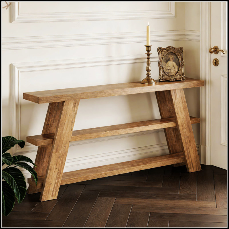 Table d'appoint mince avec console à 3 niveaux pour une organisation efficace et peu encombrante dans les petits espaces de vie ou les couloirs.