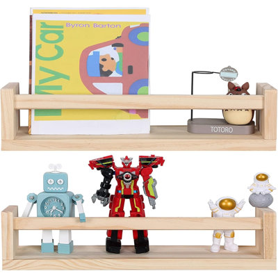 Ensemble de 2 étagères à livres flottantes pour chambre d'enfant, étagère à épices de cuisine ou étagères murales rustiques pour décor de salle de bain maison de campagne, ensemble de 2