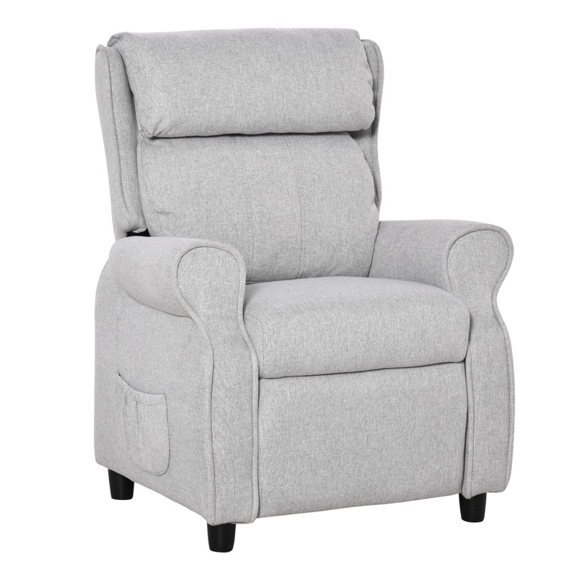 Adjustable Kids Recliner Lightweight Wood Frame Gaming Armchair For Play And Relax Light Grey