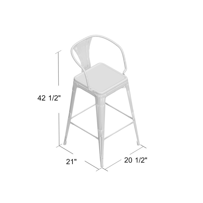 Modway Promenade Bar Stool, Black, 1, 29.5"