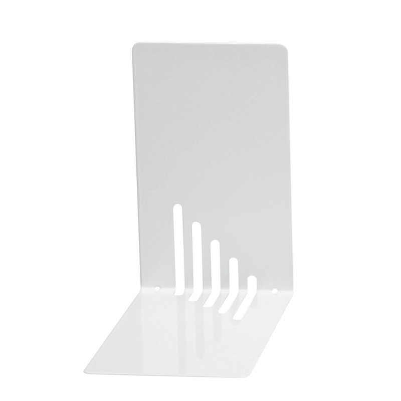 Modern & Contemporary Metal Non-Skid Bookend, White