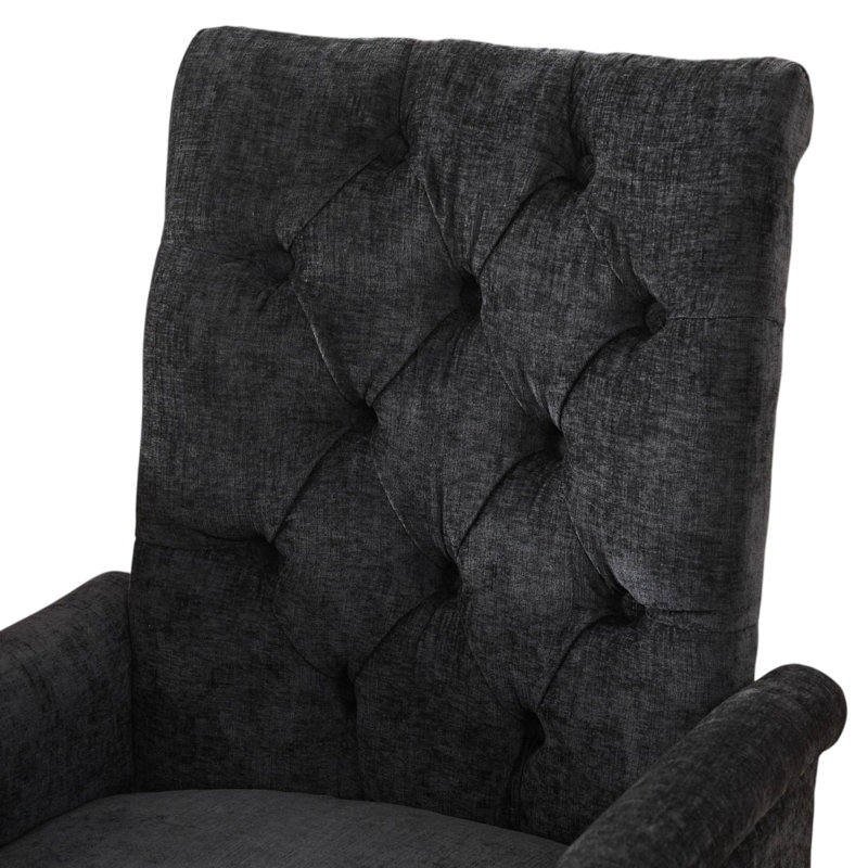 Chaises de salle à manger rembourrées Seita, 2, Noir