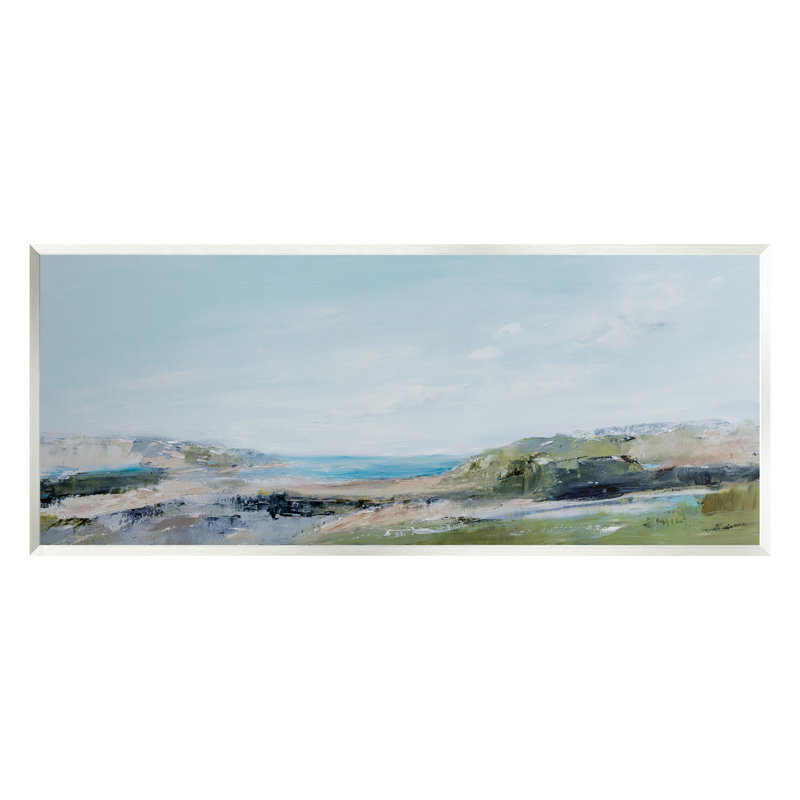Paysage abstrait de falaises côtières par Michele Gort - impression, H 7 po x l 17 po x P 0,5 po, Bois