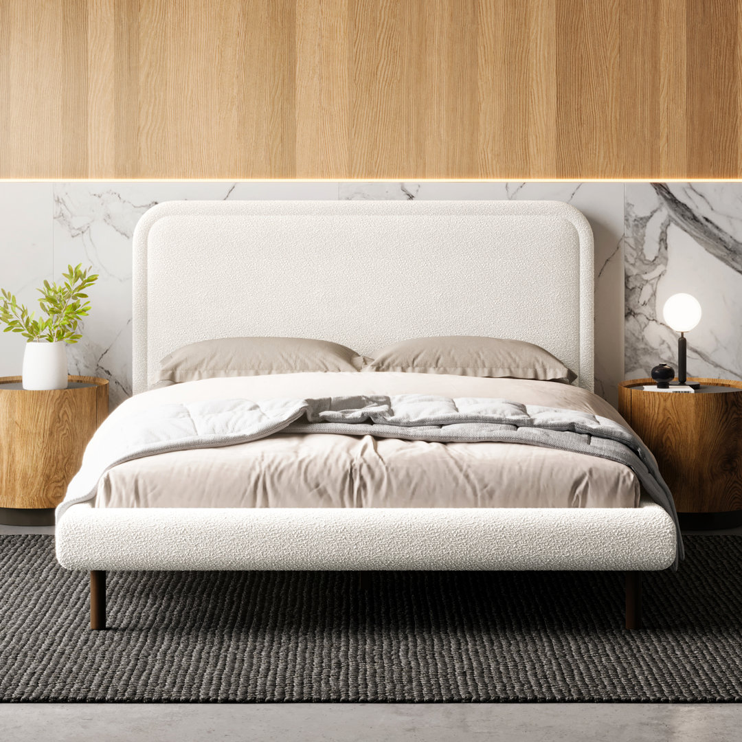 Beverly Bojana Queen Boucle Upholstered Platform Bed Wade Logan®