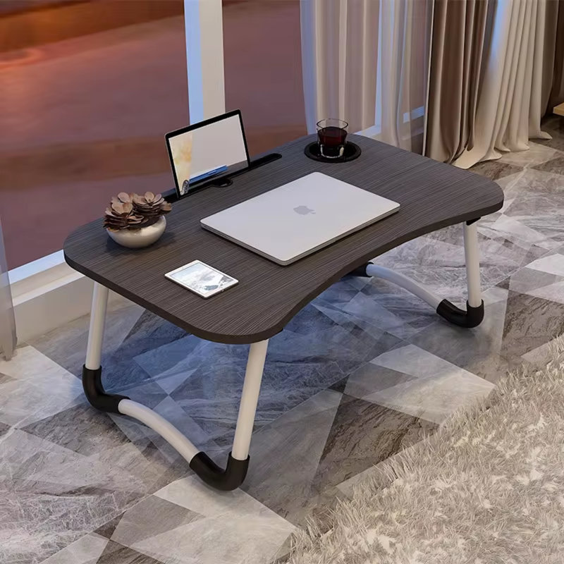 Laptop Bed Tray Table with Foldable Legs for Sofa Couch Floor, Black