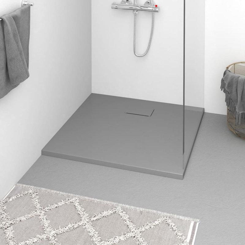 35.4 W 31.5 D Rectangular Base Shape Single Shower Base No Integrated Seat Included, Gray