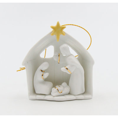 2.875'' Handmade Porcelain Hanging Figurine Ornament